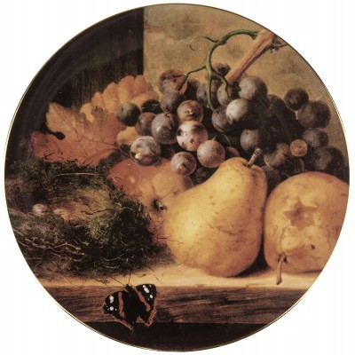 Декоративная тарелка "Натюрморт с фруктами и бабочкой". Royal Grafton. Великобритания