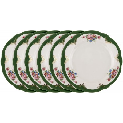 Набор десертных тарелок "Воспоминание", 6 шт, фарфор, Дулево, Россия, конец 20 века Набор десертных тарелок "Воспоминание", 6 шт, фарфор, Дулево, Россия, конец 20 века