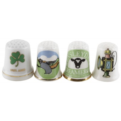 Комплект коллекционных наперстков, 4 шт. Фарфор, Великобритания, вторая половина 20 века Комплект коллекционных наперстков, 4 шт. Фарфор, Великобритания, вторая половина 20 века