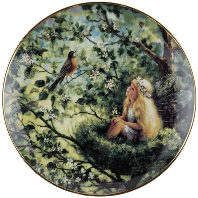 Декоративная тарелка "Весенняя серенада", фарфор, Danbury Mint, Великобритания, винтаж, 1980-е гг.