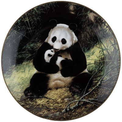 Декоративная тарелка настенная "Панда", фарфор, винтаж, WS George, США, 1991 год Декоративная тарелка настенная "Панда", фарфор, винтаж, WS George, США, 1991 год