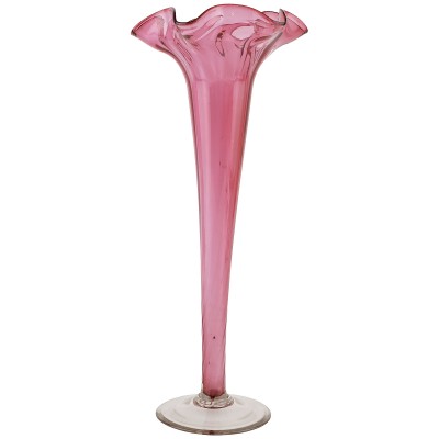 Ваза антикварная, высота 31 см, рубиновое (клюквенное) стекло, Великобритания, первая половина 20 века Ваза антикварная, высота 31 см, рубиновое (клюквенное) стекло, Великобритания, первая половина 20 века