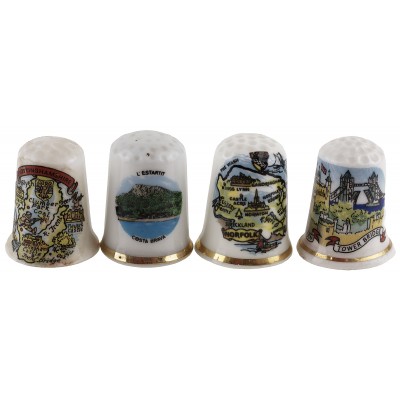 Комплект коллекционных наперстков "Микс", 4 шт. Фарфор, Великобритания, вторая половина 20 века Комплект коллекционных наперстков "Микс", 4 шт. Фарфор, Великобритания, вторая половина 20 века
