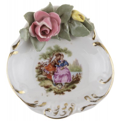 Тарелочка для мелочей, колец "Розы". Фарфор Sandizell, Германия, винтаж, 1950-е гг.