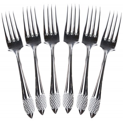 Набор из 6 десертных вилок, металл, Великобритания, вторая половина 20 века Набор из 6 десертных вилок, металл, Великобритания, вторая половина 20 века