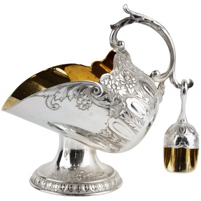 Сахарница с совочком. Металл, золочение. Highlands, Великобритания, винтаж середина 20 века Сахарница с совочком. Металл, золочение. Highlands, Великобритания, винтаж середина 20 века