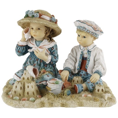 Статуэтка "Ракушки и замок из песка", высота 8,5 см, композитный материал, Leonardo collection, Великобритания, винтаж, конец 20 века