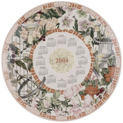 Декоративная тарелка "Цветочный календарь 2004", фарфор, Wedgwood, винтаж, Великобритания, 2004 г. Декоративная тарелка "Цветочный календарь 2004", фарфор, Wedgwood, винтаж, Великобритания, 2004 г.