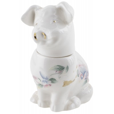 Шкатулка для мелочей статуэтка "Свинка", Высота 8,5 см, Английский фарфор, Aynsley, Великобритания, 1980 гг. Шкатулка для мелочей статуэтка "Свинка", Высота 8,5 см, Английский фарфор, Aynsley, Великобритания, 1980 гг.
