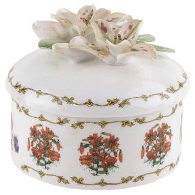 Шкатулка "Лилии", Фарфор, Royale Stratford, Великобритания, винтаж, 1980 гг. Шкатулка "Лилии", Фарфор, Royale Stratford, Великобритания, винтаж, 1980 гг.