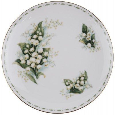 Тарелка "Ландыши", диаметр 20 см, фарфор, винтаж, Великобритания, конец 20 века Тарелка "Ландыши", диаметр 20 см, фарфор, винтаж, Великобритания, конец 20 века