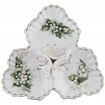 Менажница, блюдо "Ландыши", фарфор, винтаж, Великобритания, конец 20 века Менажница, блюдо "Ландыши", фарфор, винтаж, Великобритания, конец 20 века