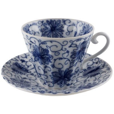 Чайная пара "Вьюнок", фарфор, винтаж, ЛФЗ, СССР, конец 20 века