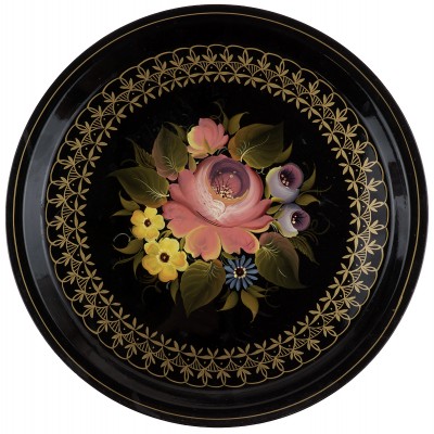 Поднос "Букет", металл, винтаж, Нижний Тагил, СССР, 1960-1970 гг