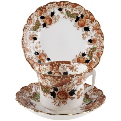 Чайное трио антикварное "Торжество Имари". Фарфор. Wellington china, Великобритания, первая половина 20-го века Чайное трио антикварное "Торжество Имари". Фарфор. Wellington china, Великобритания, первая половина 20-го века