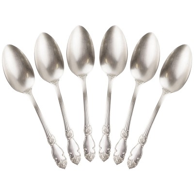 Набор столовых ложек "Серебряная роза", 6 шт, МНЦ, мельхиор, винтаж, Кольчугинский завод цветных металлов, СССР, 1970-1990 гг. Набор столовых ложек "Серебряная роза", 6 шт, МНЦ, мельхиор, винтаж, Кольчугинский завод цветных металлов, СССР, 1970-1990 гг.