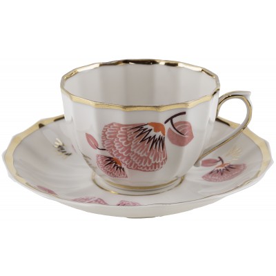 Чайная чашка "Розовый цветок", Фарфор, винтаж, Вербилки, СССР, 1950-е гг.(нюанс)