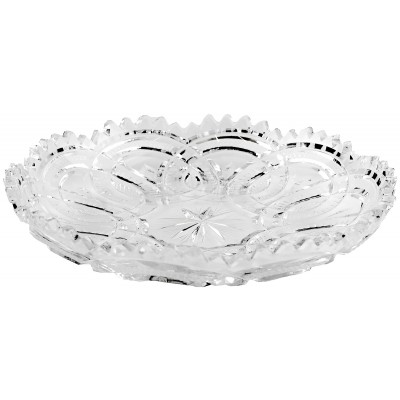 Блюдо, тарелка для закусок, диаметр 16 см, хрусталь, винтаж, СССР, 1970-е гг (сколы) Блюдо, тарелка для закусок, диаметр 16 см, хрусталь, винтаж, СССР, 1970-е гг (сколы)