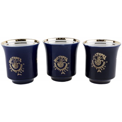 Набор стаканов "Новгород", 3 шт, Фарфор, кобальтовое покрытие. Бронницы, СССР, вторая половина 20 века Набор стаканов "Новгород", 3 шт, Фарфор, кобальтовое покрытие. Бронницы, СССР, вторая половина 20 века
