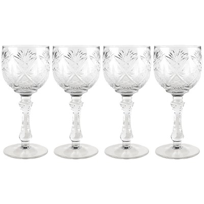 Набор бокалов для вина, 4 шт, высота 17 см, хрусталь, винтаж, СССР, вторая половина 20 века Набор бокалов для вина, 4 шт, высота 17 см, хрусталь, винтаж, СССР, вторая половина 20 века