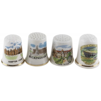 Комплект коллекционных наперстков "Микс", 4 шт. Фарфор, Великобритания, вторая половина 20 века Комплект коллекционных наперстков "Микс", 4 шт. Фарфор, Великобритания, вторая половина 20 века