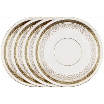 Набор антикварных блюдец "Ампир", 4 шт., фарфор, Fenton, Великобритания, первая половина ХХ века (трещина) Набор антикварных блюдец "Ампир", 4 шт., фарфор, Fenton, Великобритания, первая половина ХХ века (трещина)