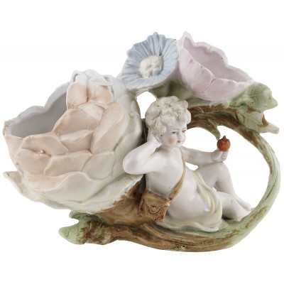 Вазочка - статуэтка спичечница антикварная "Херувим", высота 9 см, фарфор, Германия, середина 20 века Вазочка - статуэтка спичечница антикварная "Херувим", высота 9 см, фарфор, Германия, середина 20 века