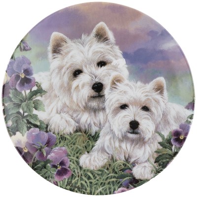Декоративная тарелка с собаками "Материнская любовь. Вестхайлендский терьер", фарфор, Danbury Mint, Великобритания, винтаж, 1980-е гг. Декоративная тарелка с собаками "Материнская любовь. Вестхайлендский терьер", фарфор, Danbury Mint, Великобритания, винтаж, 1980-е гг.