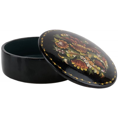 Шкатулка лаковая "Птица на ветке"", винтаж, папье-маше, ручная роспись, СССР, вторая половина 20 века Шкатулка лаковая "Птица на ветке"", винтаж, папье-маше, ручная роспись, СССР, вторая половина 20 века