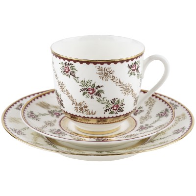 Чайное трио "Розочки", Фарфор, ЛФЗ, СССР, конец 20 века (с нюансом) Чайное трио "Розочки", Фарфор, ЛФЗ, СССР, конец 20 века (с нюансом)