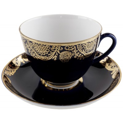 Чайная пара "Ночь", Фарфор, кобальтовое покрытие, ЛФЗ, СССР, вторая половина 20 века (с трещинкой) Чайная пара "Ночь", Фарфор, кобальтовое покрытие, ЛФЗ, СССР, вторая половина 20 века (с трещинкой)