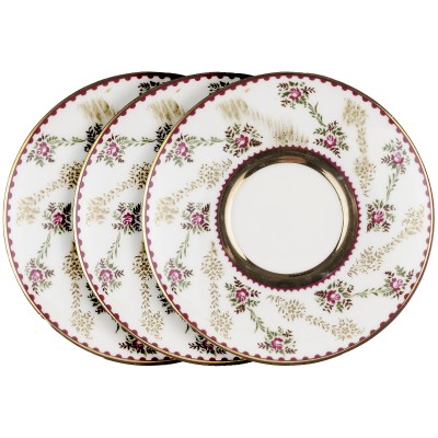 Набор кофейных блюдец "Розочки", 3 шт, фарфор, винтаж, ЛФЗ, СССР, конец 20 века (нюансы) Набор кофейных блюдец "Розочки", 3 шт, фарфор, винтаж, ЛФЗ, СССР, конец 20 века (нюансы)