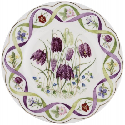 Декоративная тарелка с цветами "Рябчик шахматный", фарфор Wedgwood, Великобритания, винтаж, 1992 г. Декоративная тарелка с цветами "Рябчик шахматный", фарфор Wedgwood, Великобритания, винтаж, 1992 г.