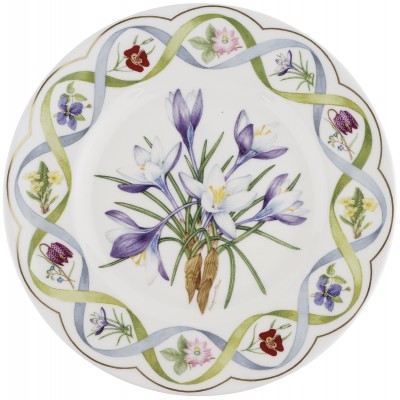 Декоративная тарелка с цветами "Крокус", фарфор Wedgwood, Великобритания, винтаж, 1992 г. Декоративная тарелка с цветами "Крокус", фарфор Wedgwood, Великобритания, винтаж, 1992 г.