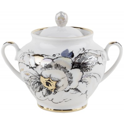 Сахарница "Жемчужная", Фарфор, винтаж, ЛФЗ, СССР, вторая половина 20 века Сахарница "Жемчужная", Фарфор, винтаж, ЛФЗ, СССР, вторая половина 20 века