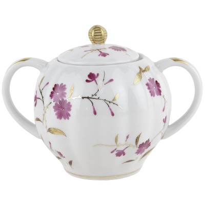 Сахарница "Цветы на ветках", фарфор, винтаж, ЛФЗ, СССР, вторая половина 20 века Сахарница "Цветы на ветках", фарфор, винтаж, ЛФЗ, СССР, вторая половина 20 века