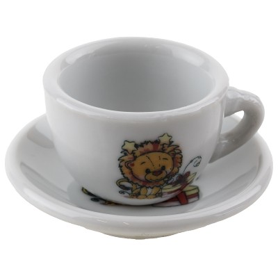 Миниатюрная чайная пара "Львенок", кукольная. Фарфор, винтаж, 2000-е гг Миниатюрная чайная пара "Львенок", кукольная. Фарфор, винтаж, 2000-е гг