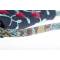Женская сумочка  Emanuel Ungaro, текстиль, цвет синий , ремешок из змеиной кожи. Италия, 1980-е гг.. вид 3