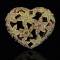 Комплект "Сердце цветка": брошь и серьги-клипсы от Swarovski, кристаллы Сваровски, бижутерный сплав золотого тона. США, 1990-е годы. вид 3
