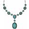 Комплект "Горное озеро": серьги и ожерелье от D.Mari.  Натуральная бирюза (пресованная крошка), бижутерный сплав серебряного тона. Гонконг. вид 3