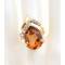 Комплект "Лукреция"  от Arrina: ожерелье, браслет, серьги, кольцо. Крупный австрийский кристалл золотисто-коричневого цвета, стразы, бижутерный сплав золотого тона. Гонконг, 2000-е гг.. вид 3