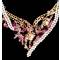 Комплект "Царица саванны": ожерелье и серьги-пусеты от Arrina. Австрийские кристаллы аметистового цвета, прозрачные стразы, бижутерный сплав золотого тона. Гонконг, 2005 год. вид 3