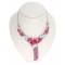Комплект "Изольда": ожерелье и серьги-пусеты от Arrina. Австрийские кристаллы рубинового и розового цвета, прозрачные стразы, бижутерный сплав серебряного тона. Гонконг, 2005 год. вид 3