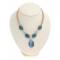 Комплект "Лунный камень" от Arrina: ожерелье и серьги-пусеты. Крсталлы голубого цвета, прозрачные стразы, золочение 18 К золотом. Гонконг, 2005. вид 2