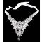Ожерель-воротник "Хрусталь на кружеве" в стиле "викторианская готика". Белое кружево, прозрачые кристаллы и кристаллы черного цвета, атлас. Гонконг, 2005 год. вид 2