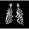 Комплект "Свадебный бант" от Arrina: ожерелье и серьги-пусеты. Прозрачные австрийские кристаллы и стразы, бижутерный сплав серебряного тона. Гонконг, 2005. вид 4