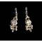 Комплект "Белые розы" от Arrina: ожерелье и серьги-пусеты. Акрил белого цвета, кристаллы  Aurora Borealis, бижутерный сплав золотого тона. Гонконг, 2005. вид 4