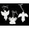 Дона Геслинджер "Маленькие небесные ангелы", набор елочных игрушек, 3 шт. Фарфор, деколь, перья, текстиль, капрон, золочение. Bredford Exchange, США, 2000-е гг.. вид 5