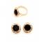 Комплект "Иоланта": браслет, ожерелье, серьги, кольцо. Кристаллы черного цвета, металл, золочение 18 К золотом. Гонконг, 2005. вид 2