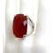Комплект "Рубиновый свет " от Arrina: серьги и кольцо. Крупные рубиновые кристаллы, бижутерный сплав серебряного тона. Гонконг, 2000-е гг.. вид 2